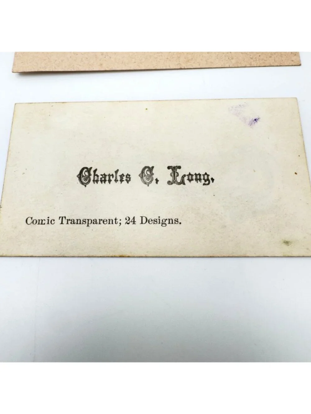 Victorian Calling Cards Set Of 12 Ornate Fonts & 1 Novelty Transparency Design